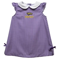 Infant Girls Vive La Fete Purple Wisconsin-Stevens Point Pointers Mini Check Pattern A-Line Dress