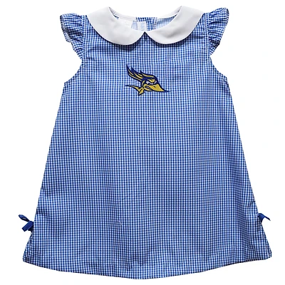 Toddler Girls Vive La Fete Blue Cal State Bakersfield Roadrunners Mini Check Pattern A-Line Dress