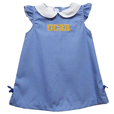 Toddler Girls Vive La Fete Blue UC Santa Barbara Gauchos Mini Check Pattern A-Line Dress