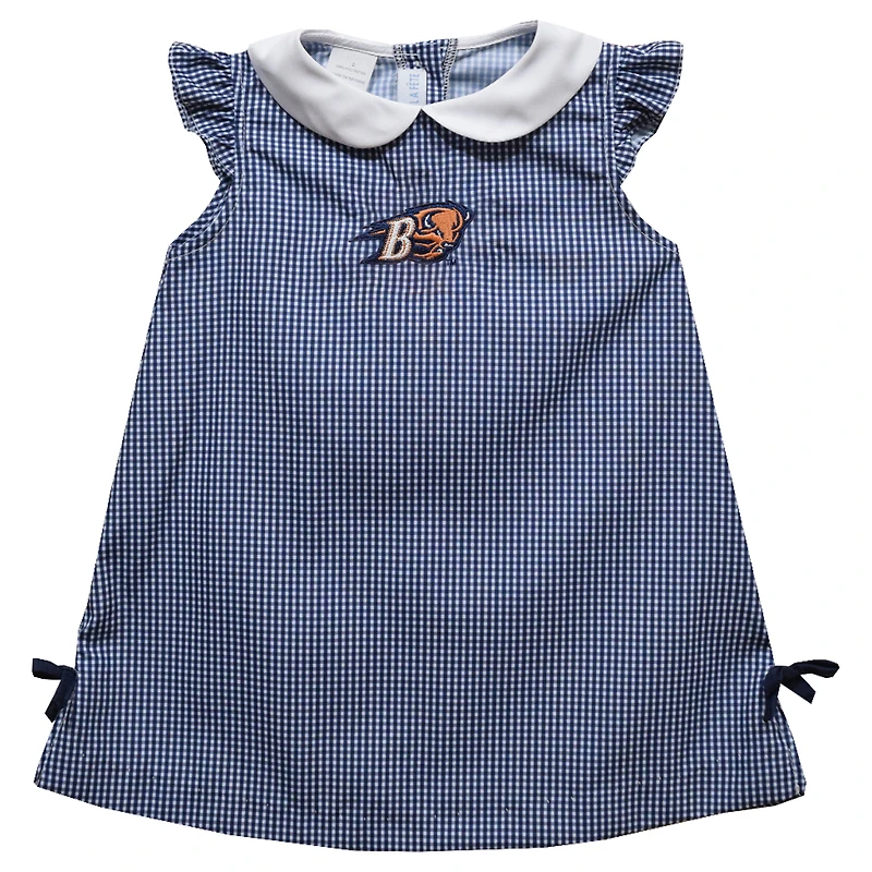 Toddler Girls Vive La Fete Navy Bucknell Bison Mini Check Pattern A-Line Dress