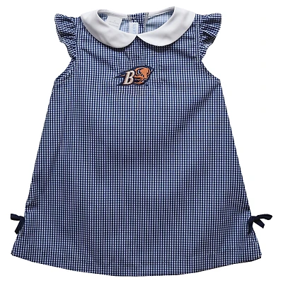 Toddler Girls Vive La Fete Navy Bucknell Bison Mini Check Pattern A-Line Dress