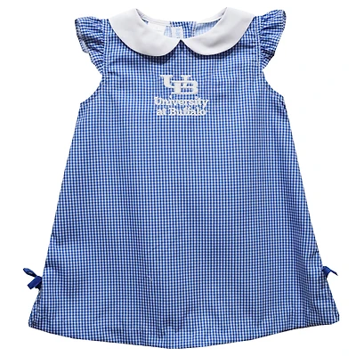 Toddler Girls Vive La Fete Royal Buffalo Bulls Mini Check Pattern A-Line Dress