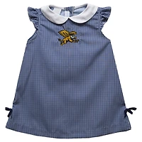Toddler Girls Vive La Fete Blue Canisius College Golden Griffins Mini Check Pattern A-Line Dress