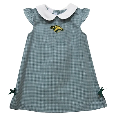 Toddler Girls Vive La Fete Green Cal Poly Pomona Broncos Mini Check Pattern A-Line Dress