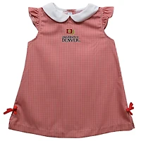 Toddler Girls Vive La Fete Scarlet Denver Pioneers Mini Check Pattern A-Line Dress