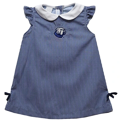 Toddler Girls Vive La Fete Navy Citadel Bulldogs Mini Check Pattern A-Line Dress
