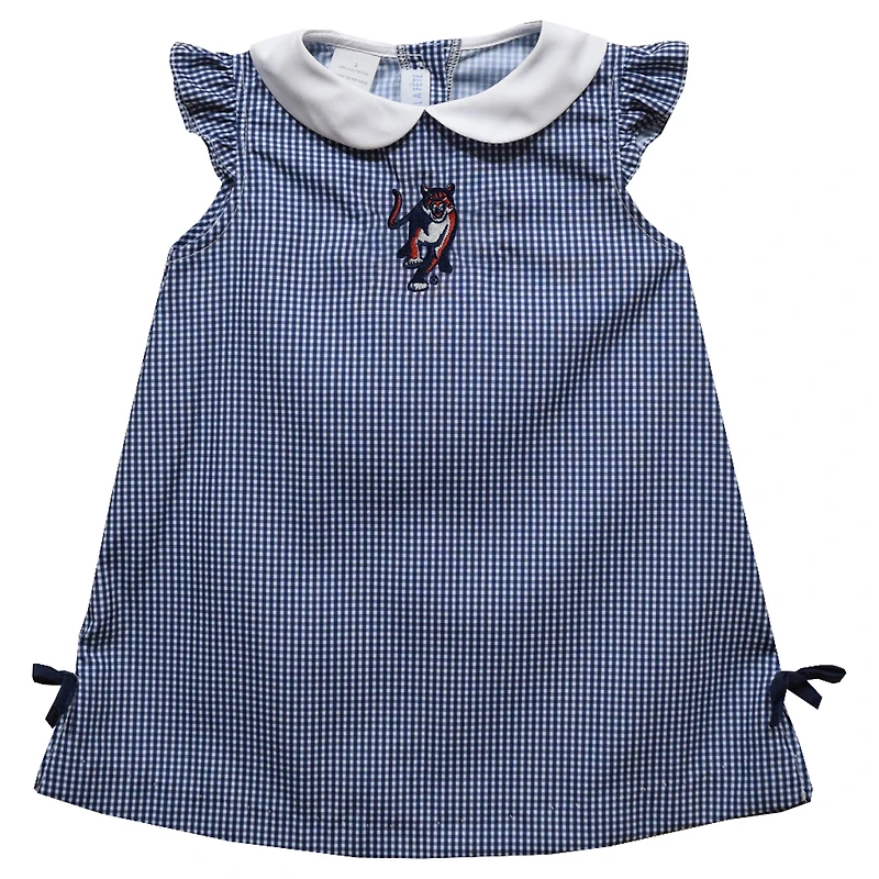 Toddler Girls Vive La Fete Navy Columbus State Cougars Mini Check Pattern A-Line Dress