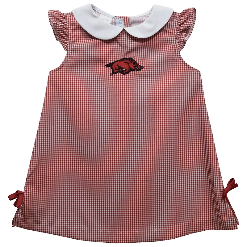 Toddler Girls Vive La Fete Cardinal Arkansas Razorbacks Mini Check Pattern A-Line Dress