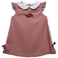 Toddler Girls Vive La Fete Cardinal Arkansas Razorbacks Mini Check Pattern A-Line Dress
