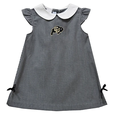Toddler Girls Vive La Fete Black Colorado Buffaloes Mini Check Pattern A-Line Dress