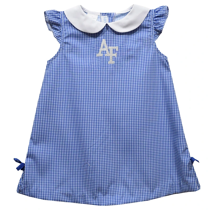 Toddler Girls Vive La Fete Royal Air Force Falcons Mini Check Pattern A-Line Dress