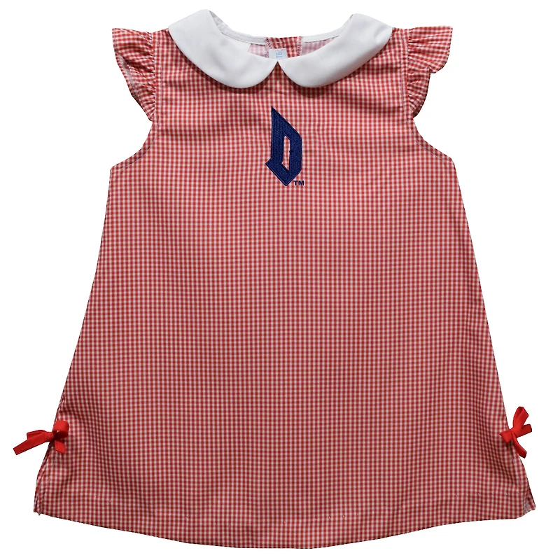 Toddler Girls Vive La Fete Red Duquesne Dukes Mini Check Pattern A-Line Dress