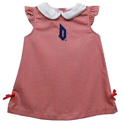 Toddler Girls Vive La Fete Red Duquesne Dukes Mini Check Pattern A-Line Dress