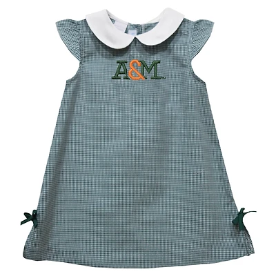 Toddler Girls Vive La Fete Green Florida A&M Rattlers Mini Check Pattern A-Line Dress