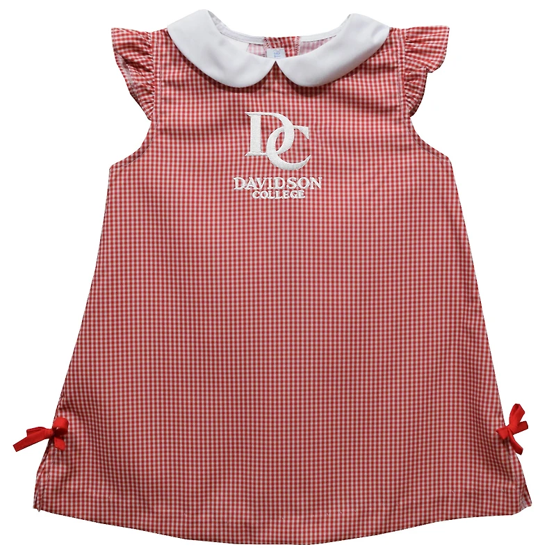 Toddler Girls Vive La Fete Red Davidson Wildcats Mini Check Pattern A-Line Dress