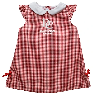 Toddler Girls Vive La Fete Red Davidson Wildcats Mini Check Pattern A-Line Dress