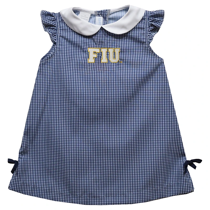 Toddler Girls Vive La Fete Navy FIU Panthers Mini Check Pattern A-Line Dress