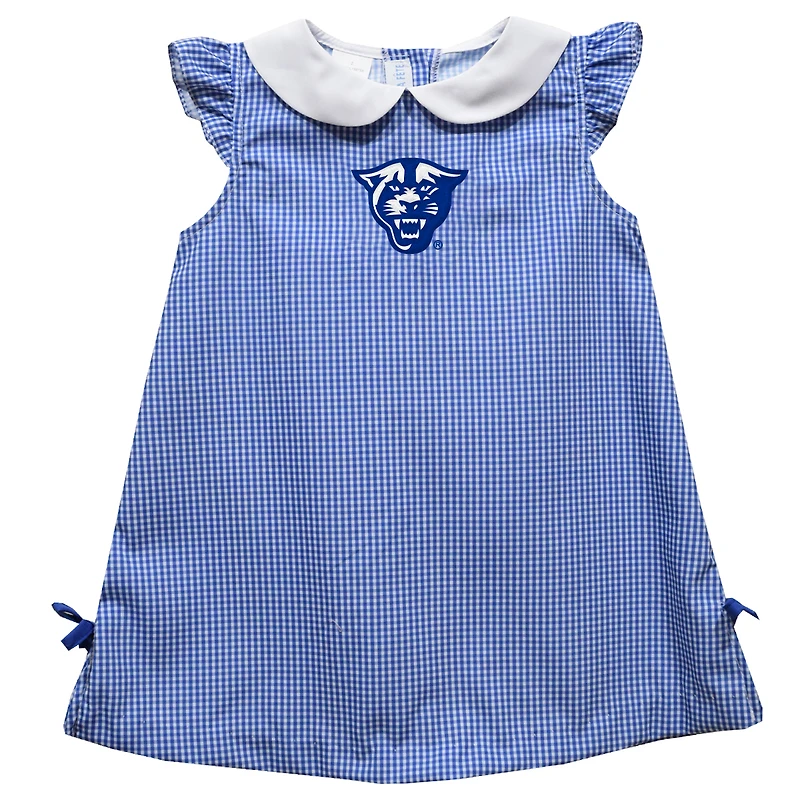Toddler Girls Vive La Fete Blue Georgia State Panthers Mini Check Pattern A-Line Dress