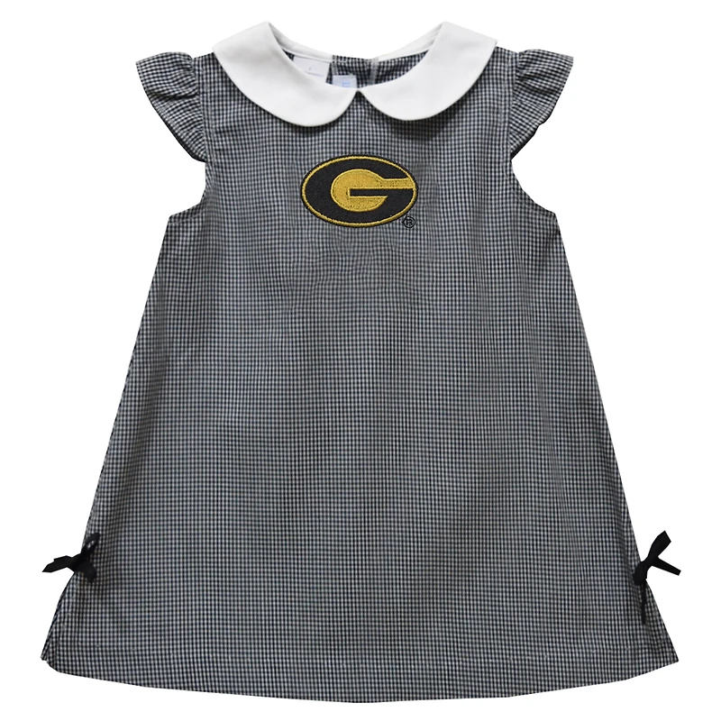 Toddler Girls Vive La Fete Black Grambling Tigers Mini Check Pattern A-Line Dress