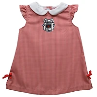 Toddler Girls Vive La Fete Red Fresno State Bulldogs Mini Check Pattern A-Line Dress