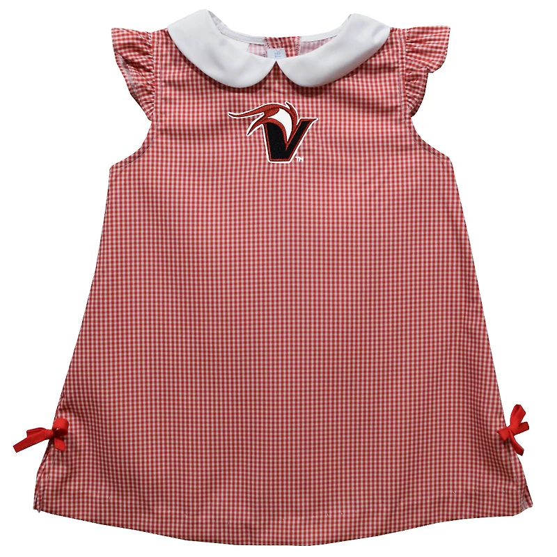 Toddler Girls Vive La Fete Red Hawaii Hilo Vulcans Mini Check Pattern A-Line Dress
