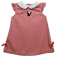 Toddler Girls Vive La Fete Red Hawaii Hilo Vulcans Mini Check Pattern A-Line Dress