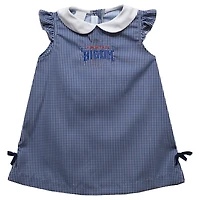 Toddler Girls Vive La Fete Navy Howard Bison Mini Check Pattern A-Line Dress