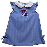 Toddler Girls Vive La Fete Royal Louisiana Tech Bulldogs Mini Check Pattern A-Line Dress