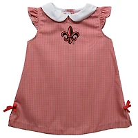 Toddler Girls Vive La Fete Cardinal Louisiana Ragin' Cajuns Mini Check Pattern A-Line Dress