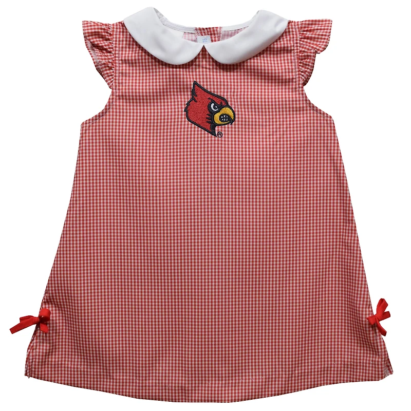 Toddler Girls Vive La Fete Red Louisville Cardinals Mini Check Pattern A-Line Dress