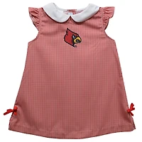 Toddler Girls Vive La Fete Red Louisville Cardinals Mini Check Pattern A-Line Dress