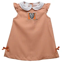 Toddler Girls Vive La Fete Orange Mercer Bears Mini Check Pattern A-Line Dress