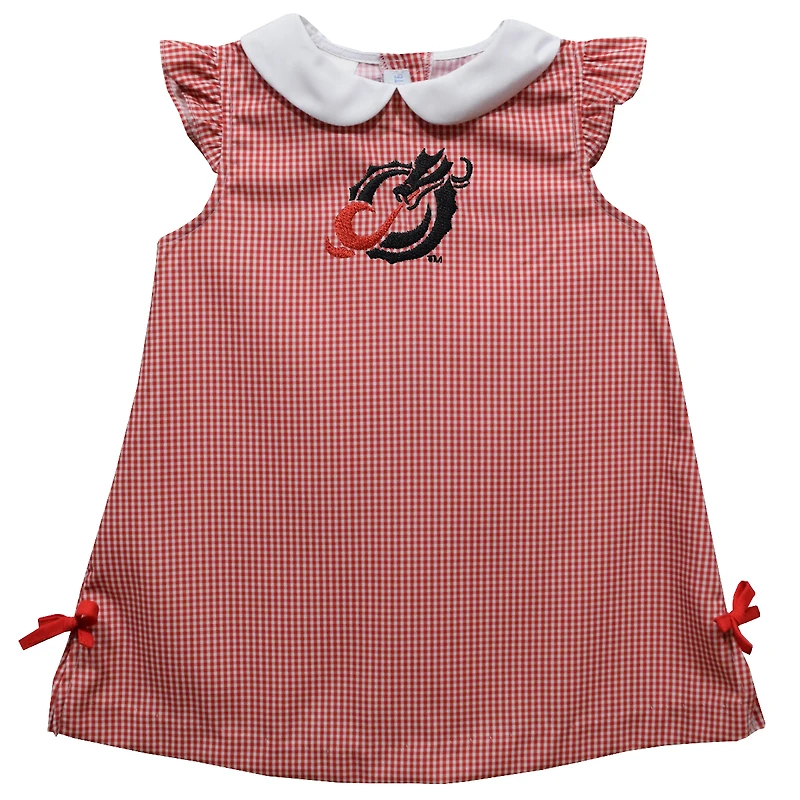 Toddler Girls Vive La Fete Red Minnesota State Moorhead Dragons Mini Check Pattern A-Line Dress