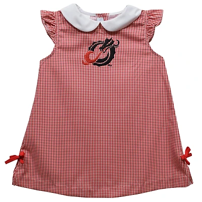 Toddler Girls Vive La Fete Red Minnesota State Moorhead Dragons Mini Check Pattern A-Line Dress