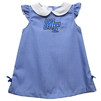 Toddler Girls Vive La Fete Royal MTSU Blue Raiders Mini Check Pattern A-Line Dress