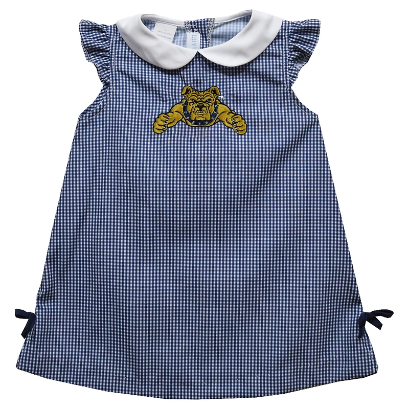 Toddler Girls Vive La Fete Navy North Carolina A&T Aggies Mini Check Pattern A-Line Dress