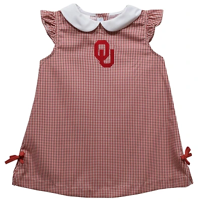 Toddler Girls Vive La Fete Crimson Oklahoma Sooners Mini Check Pattern A-Line Dress