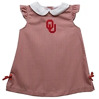 Toddler Girls Vive La Fete Crimson Oklahoma Sooners Mini Check Pattern A-Line Dress