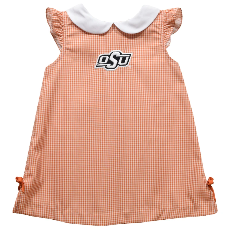 Toddler Girls Vive La Fete Orange Oklahoma State Cowboys Mini Check Pattern A-Line Dress