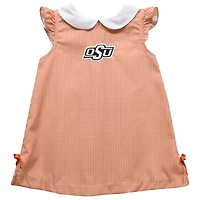 Toddler Girls Vive La Fete Orange Oklahoma State Cowboys Mini Check Pattern A-Line Dress