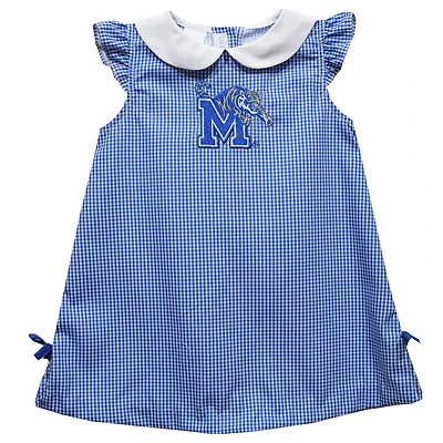 Toddler Girls Vive La Fete Royal Memphis Tigers Mini Check Pattern A-Line Dress