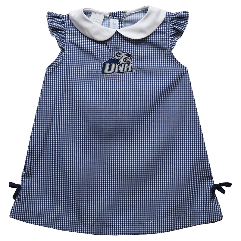 Toddler Girls Vive La Fete Navy New Hampshire Wildcats Mini Check Pattern A-Line Dress