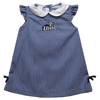 Toddler Girls Vive La Fete Navy New Hampshire Wildcats Mini Check Pattern A-Line Dress