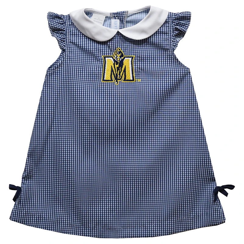 Toddler Girls Vive La Fete Navy Murray St. Racers Mini Check Pattern A-Line Dress