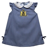 Toddler Girls Vive La Fete Navy Murray St. Racers Mini Check Pattern A-Line Dress