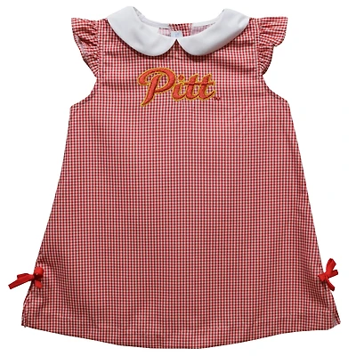 Toddler Girls Vive La Fete Crimson Pittsburg State Gorillas Mini Check Pattern A-Line Dress