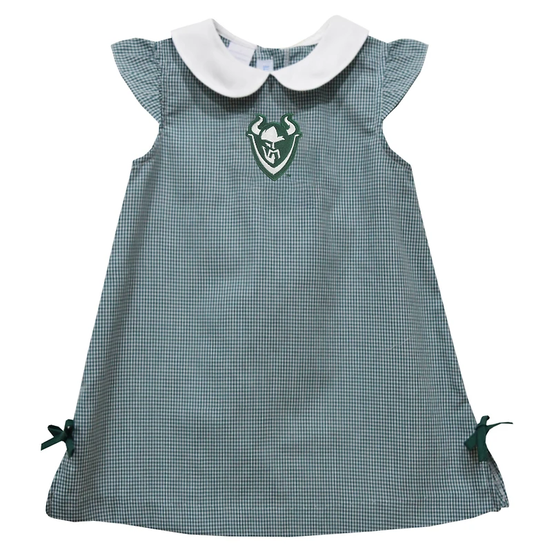 Toddler Girls Vive La Fete Green Portland State Vikings Mini Check Pattern A-Line Dress