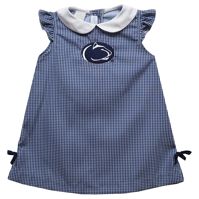 Toddler Girls Vive La Fete Navy Penn State Nittany Lions Mini Check Pattern A-Line Dress