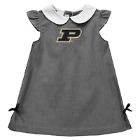 Toddler Girls Vive La Fete Black Purdue Boilermakers Mini Check Pattern A-Line Dress