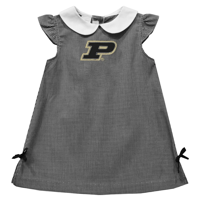 Toddler Girls Vive La Fete Black Purdue Boilermakers Mini Check Pattern A-Line Dress